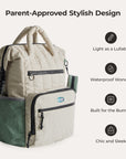 extra large diaper bag backpack celadon