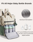 large diaper bag bottle backpack celadon